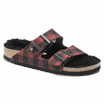 Arizona Birkenstock Shearling Plaid Wool Damske Červené | SK 20LIS